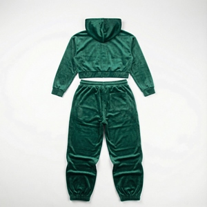 2026 Midweight Custom Wholesale Women Windbreaker <b>Velour</b> <b>Tracksuit</b> Printed Rhinestone Cropped Hoodie Jogger Sets Two Piece <b>Plus</b> - Product Image 3