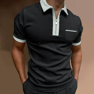 Camisas de Verano de Estilo Casual a Precio Alto, Tejido de Punto Sólido, Personalizadas con Botones, Estampadas, de Manga Corta, Ajustadas para Hombre - Product Image 1