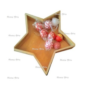 Plateau à fruits secs en bois au design classique, fait à la main, taille personnalisée, couleur marron, plateau de service pour dattes en Inde - Product Image 4