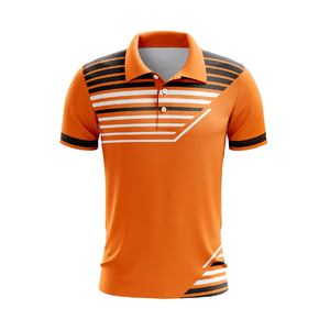 Polo personnalisé sublimé 100% polyester à manches courtes polo de cricket imprimé pour homme - Product Image 5