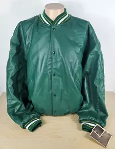 เสื้อแจ็กเก็ต2025สำหรับผู้ชายเสื้อแจ็กเก็ตกันหนาวแบบนักศึกษาเสื้อแจ็คเก็ตเบสบอลไซส์ใหญ่พิเศษหนังสำหรับฤดูหนาว - Product Image 1