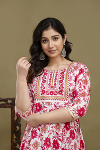 Vestido Anarkali Largo de Primera Calidad con Bordado de Lentejuelas, Diseño Lateral Dori, Hecho a Mano en India, Kurta para Mujer - Product Image 5