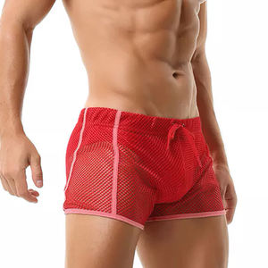 Short en maille à séchage rapide Shorts en résille légers pour hommes Hommes Personnalisé Couleur unie 100% Polyester Fish Net Mesh Shorts Garçons - Product Image 3