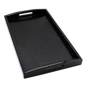 Bandeja para servir alimentos para fiestas, madera de acacia, desayuno, organizador de alimentos, bandeja Rectangular personalizada de madera para servir con asas - Product Image 1