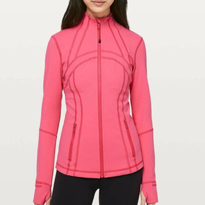 Veste de sport pour femme, nouveau style, vêtements de sport pour la salle de sport, manches longues, fermeture éclair intégrale et trou pour le pouce, respirante, veste de yoga sportive - Product Image 2