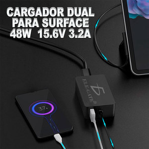 Caricabatterie Compatibile da 48W per Microsoft Surface 15.6V 3.2A, Alimentatore in Lega di Alluminio con Adattatore PD QC2.0 e Porta USB Aggiuntiva - Product Image 3