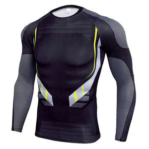 Camiseta de Compresión para Hombre de Alta Calidad, Transpirable, de Color Sólido, para MMA - Product Image 3