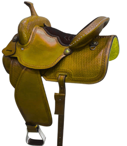 Selle de cheval Western Deluxe en cuir de buffle de haute qualité pour baril de course et trail Selle d'arbre en bois longue durée - Product Image 2