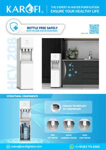 Dispensador de agua eléctrico con compresor Tecnología de refrigeración Carga inferior Soporte caliente y frío Karofi HCV208 Gran oferta de 5L - Product Image 6