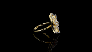 แหวนเพชรเพาะเลี้ยงลายดอกไม้ในทองคำสีเหลือง |   แหวนเพชรดอกไม้สุดหรูสำหรับงานปาร์ตี้ งานแต่งงาน และของขวัญ - Product Image 4