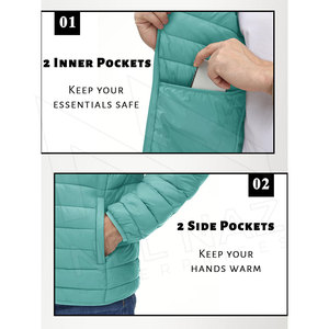 Custom Logo Quilted Winter Puffer <b>Jacket</b> Stand Collar High Street Style Windbreaker Bomber with <b>Light</b> Outdoor Features - Product Image 5