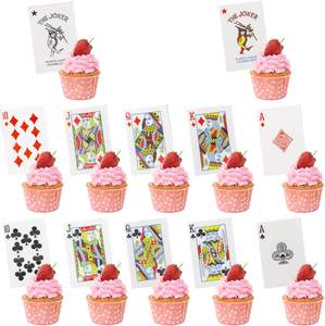 Décorations de gâteaux de poker, cartes à jouer, décoration comestible en gaufre, jeu de cartes à jouer, décoration de gâteau pour soirée <span class=keywords><strong>casino</strong></span> à Vegas, fournitures pour fêtes - Product Image 3
