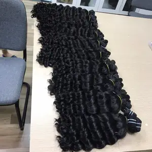 Venta al por mayor cuerpo ondulado Afro/Curl/Bob estilo doble dibujado extensiones de cabello vietnamita Raw Remy máquina trama cuerpo onda paquete humano - Product Image 1