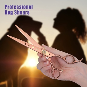 Chuyên nghiệp thẳng con chó chải chuốt kéo 7 'chất lượng cao thép không gỉ vật nuôi cắt kéo Ergonomic xử lý - Product Image 6