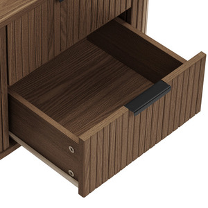 Mesita de noche de madera MDF maciza de diseño Industrial moderno de mediados de siglo con cajón de almacenamiento, mesita de noche de dormitorio de lujo, sala de estar para el hogar - Product Image 5