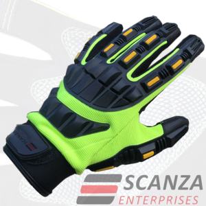 Gants de sécurité pour hommes robustes, résistants aux coupures, en cuir synthétique, polyester respirant, antidérapants, avec poignet réglable - Product Image 3