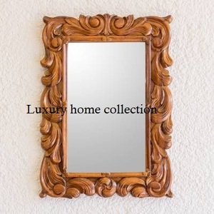 Cadre de miroir en bois d'inspiration vintage pour chambre ou couloir de style bohème avec attrait rustique en bois fini à la main - Product Image 3