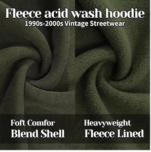 Sweat à capuche de luxe surdimensionné pour hommes, respirant et lavé à l'acide, brodé, au prix de gros - Product Image 5