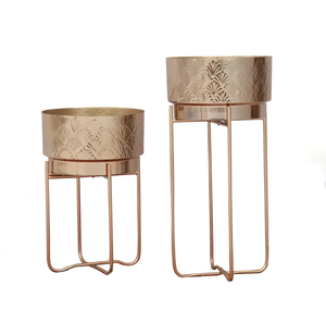 2025 dernière vente support de jardinière en laiton moderne avec pots de fleurs ronds en métal jardinière décorative de jardin extérieur - Product Image 6