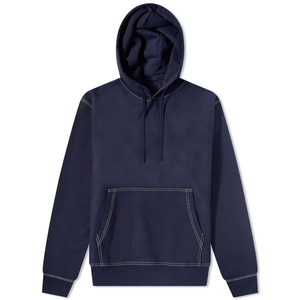 Sudadera con capucha de lana de algodón para hombre con costuras en contraste Streetwear Sudadera con capucha en blanco con estampado en relieve y Puff Otoño ODM Supply - Product Image 1