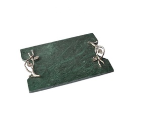 Plateau de service en marbre en gros avec poignée en métal, articles de cuisine pour hôtels et restaurants, plateau de table - Product Image 4