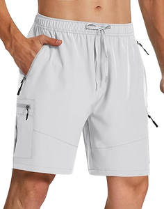 Shorts de randonnée pour hommes avec poches zippées, séchage rapide, extensible, léger, cordon de serrage pour la pêche en plein air - Product Image 6