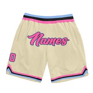 Industrie Direct Engro Sportswear Cómodo personalizado Rosa-Azul claro Auténtico retroceso Pantalones cortos de baloncesto - Product Image 1