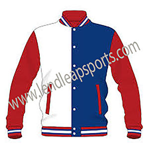 Chaqueta universitaria con logotipo personalizado, Mangas de cuero bordadas, chaqueta negra de béisbol universitario para parejas, chaqueta de hombre Letterman Varisty - Product Image 5