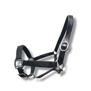 Halters rembourrés en cuir noir - Product Image 1