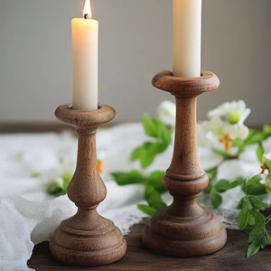 Pilier bougeoir en bois bougeoir pour la décoration de la maison meilleure vente bougeoir par Antique Creations - Product Image 1