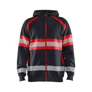 เสื้อฮู้ดแบบมีซิปสำหรับฤดูหนาวงานกลางคืนสะท้อนแสงทัศนวิสัยกำหนดเอง - Product Image 1