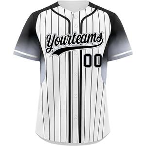 Production en vrac de maillots de baseball personnalisés style maille boutonnée avec broderie sergé et impression par sublimation - Product Image 1