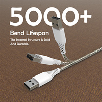 Cable USB-A a Lightning de 1M con Trenzado de Cuero, Diseño Moderno, Certificado MFi para Dispositivos iOS, Teléfonos Móviles, Autos y Computadoras, en Stock