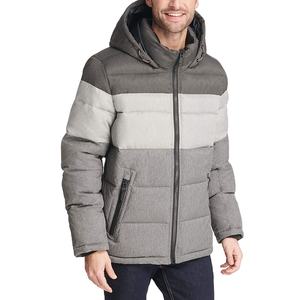 Blousons matelassés à capuche pour hommes grande taille, décontractés, de haute qualité, avec logo personnalisé imprimé, col montant, hiver 2026 - Product Image 2