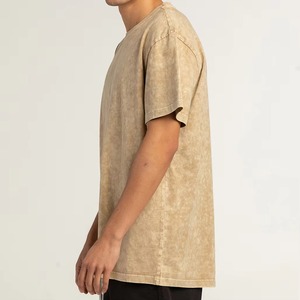 Hommes 100 coton lavé à l'acide Vintage T-Shirt personnalisé Style rétro Streetwear Tee OEM ODM usine en vrac en gros - Product Image 3