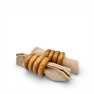 Anneaux de serviette en bois de forme triangulaire unique avec motif de grain naturel pour la décoration artistique de table - Product Image 5
