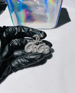 Fully Iced D2L Blue Enamel Fine Jewelry VVS D Moissanite Diamond Hip Hop <b>Pendant</b> <b>for</b> <b>Men</b> Rappers Gold Plated Fashion Jewelry - Product Image 3