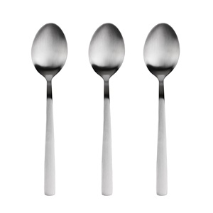 Set di 3 cucchiai in acciaio inossidabile riciclato, finitura opaca radice - Product Image 1
