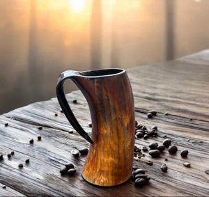 Mug en corne naturelle fait à la main par les Vikings, en corne de buffle, rustique, écologique, de qualité supérieure, vintage, personnalisable, multi-artisanat - Product Image 3