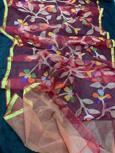 RESHOM MOSLIN Saree fait main pour mariages et filles - Product Image 5