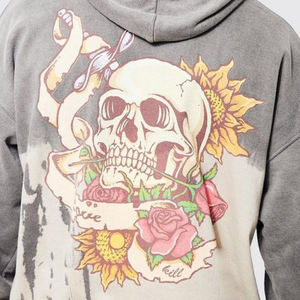 Best-seller hommes à la mode 100% coton à capuche personnalisé Style décontracté solide teint coupe régulière poche printemps automne hiver - Product Image 5