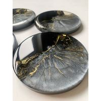 Sous-verres en résine avec des accents de feuilles d'or pour une décoration de table luxueuse plats restaurants et hôtels services de dîner à très bon prix