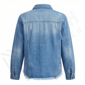 Veste en jean pour femme, manches longues, classique, délavée, style camionneur, prix raisonnable, vêtement élégant et de haute qualité - Product Image 2