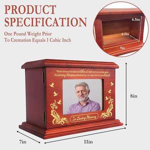 Urna de cremación de madera respetuosa con el medio ambiente con textura de grano natural que proporciona una forma sencilla de preservar recuerdos preciados para siempre - Product Image 6