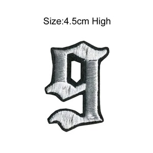 Bas quantité minimale de commande personnalisé broderie tissé étiquette patchs personnalisés personnalité Patch pour vêtements Jeans gros numéro alphabet étiquette - Product Image 6