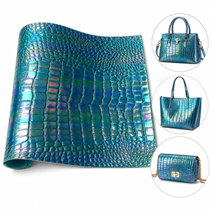 Cuir PU gaufré effet crocodile miroir, élastique, imperméable, simili cuir pour chaussures, sacs, meubles, voitures - Product Image 1