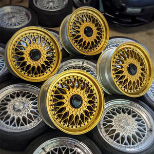 Roda Forjada RCSR Personalizada de 1 Peça com Múltiplos Raios, Estilo AAS, Face Dourada e Borda Prateada Escovada para BMW E30 G20 G30 AUDI A4 B8 - Product Image 6