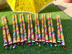 Dandiya decorativo colorido tradicional para Garba Nights Dandiya Nights decoración de boda india Ganesh Chathurthi Decoración - Product Image 2