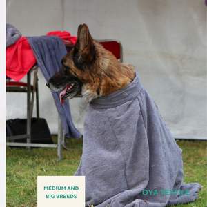 MicroPerformance XL Toalla de lujo para mascotas Tamaño grande Secado rápido Bolsa completa Albornoz para perros y gatos Verano Primavera Gris-Stock - Product Image 5