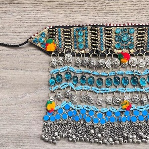 Collar de Moda Vintage Ecológico Chapado en Plata Antigua con Diamantes Geométricos Hechos a Mano Tradicionales Afganos para Mujer, Uso Diario - Product Image 4